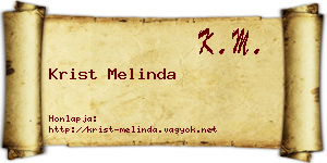 Krist Melinda névjegykártya